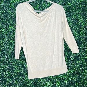 Anthropology Moth 3/4 Sleeve slouch boat neck one shoulder sweater 9% Cashmere S